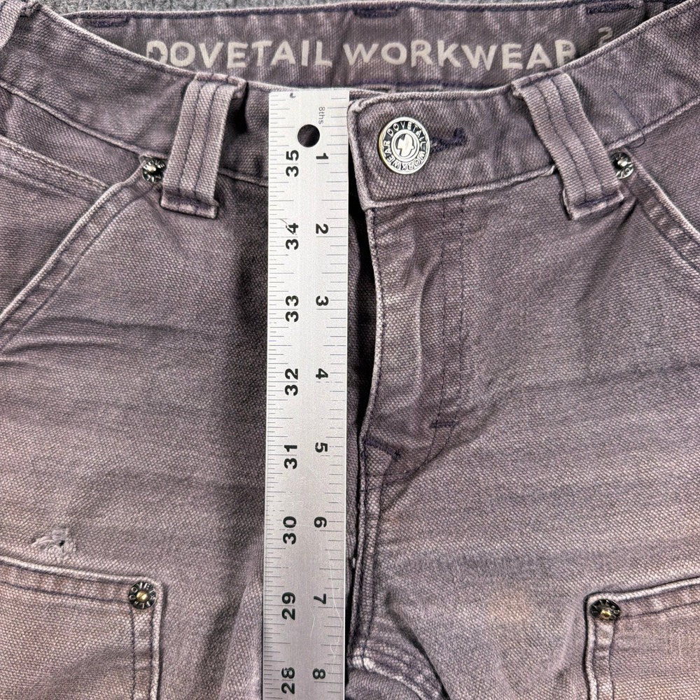 Dovetail Workwear Britt Utility Pants Womens 2x30 Plum Double Knee Distressed - Picture 13 of 16